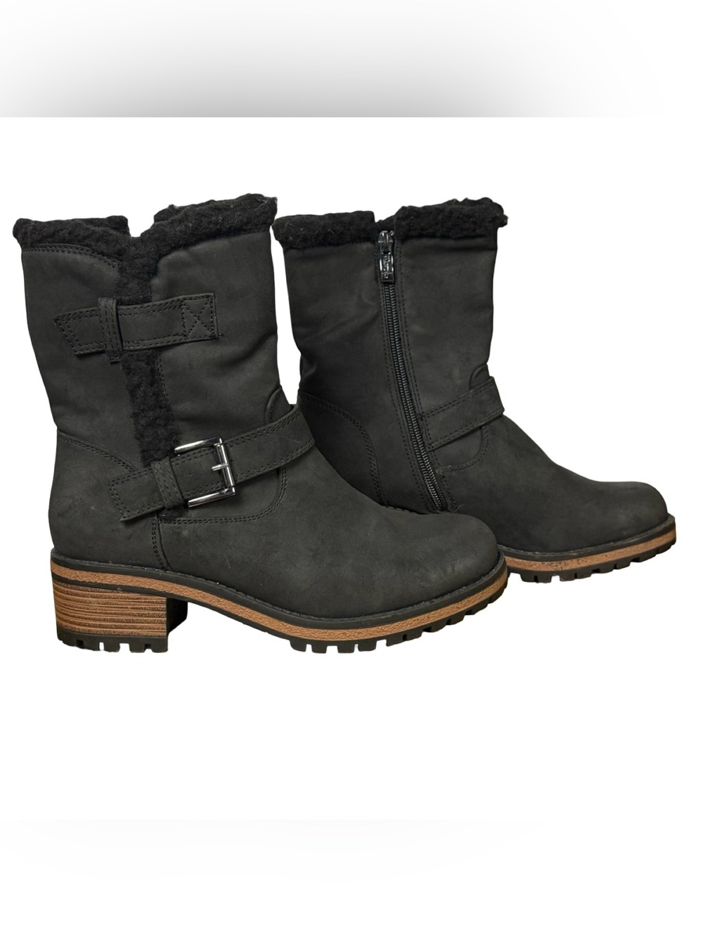 Women's Biker Style Boots Wanted Shoes Black Size 7